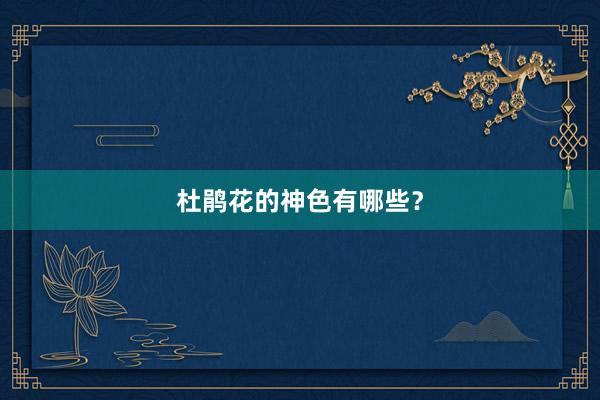 杜鹃花的神色有哪些？